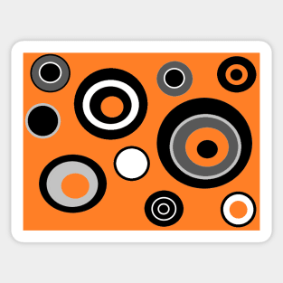 Experimental Geometric Circle Print Pattern (Orange version) Sticker
